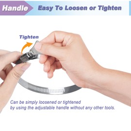 Suprom 2 inch Hose Clamp, 10 Pack Adjustable 1 1/2"-2 1/2" Diameter Hose Clamps With Easy Turn Thumb Screw, 304 Stainless Steel Hose Clamps For Securing Hose, Automotive and Mechanical Applications