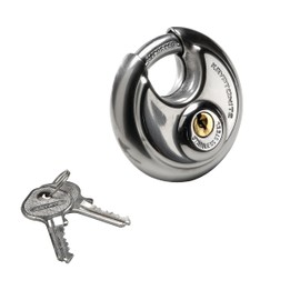 Kryptonite Keyed Padlock, Stainless Steel Heavy Duty Lock with Keys, High Security Waterproof Keyed Lock for Outdoor Use, Gym Locker, Sheds, Fence, Toolbox, Storage Unit,Silver