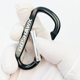 Goshawk Cable Carabiner Camping Hiking Hook Chain Key D-Ring Lock Clip Holder Large (Black)