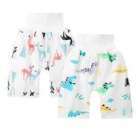 Manrany 2 Packs Baby Cotton Training Pants, Strong Absorbent Toddler Potty Training Pants, Waterproof, Breathable for Baby Girls and Boys 0-4T, 4-17T