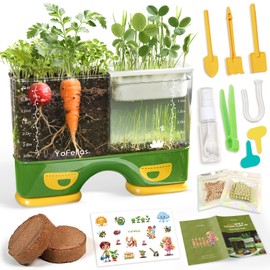 Kids Root Viewer & Gardening Kit - STEM Science Plant Growing Set, Soil & Hydroponic Observation Kit, Growth Journal & Stickers for Kids Ages 6 7 8 9 10-12+