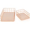 Set of 2 Nested Classic Rose Gold Mesh Wire Basket