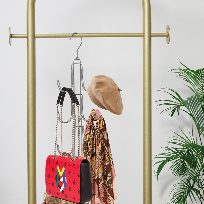 Baoswi 1 Pack Purse Organizer for Closet, 4-Tier Hanging Bag