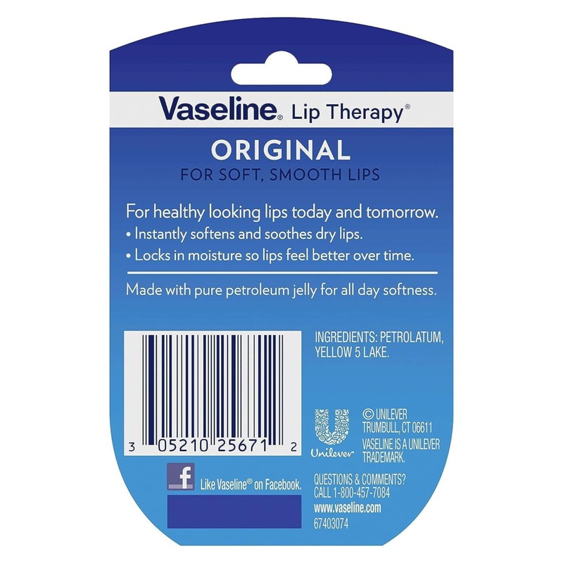 Vaseline Lip Therapy Original.25 oz (Pack of 6)