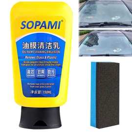 cioevantial Sopami Oil Film Emulsion Glass Cleaner with Sponge,Sopami Car Coating Spray,Sopami Glass Cleaner,Oil Film Remover for Car Window,Car Quick Effect Coating Agent,Great for Home and Auto Cleaning(1pc)