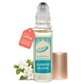 Zoha Jasmine Bloom - Jasmine Perfume for Women and Men, Alcohol Free Perfume Oil Roll On, Natural Clean Travel Size Parfum, 6ml Roller