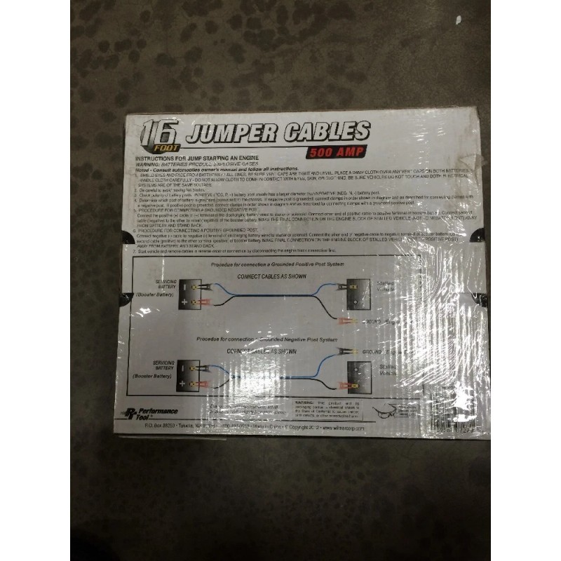 tools Performance Tools W1672 16 Foot Jumper Cables 500amp Max