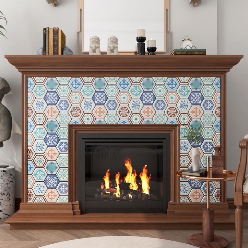 FunStick 15 Pcs Teal Blue Peel and Stick Tile Backsplash