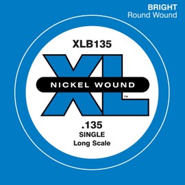 D'Addario .135 Long Scale Nickel Wound Single String for Bass Guitar