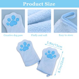 Niuhong Pack of 2 Dog Towels, Cats Cleaning Gloves, Pets Absorbent Cleaning Cloth, Soft & Durable Microfibre Hand Towel, Gloves, Dogs, Cats, Other Small Animals (Blue)