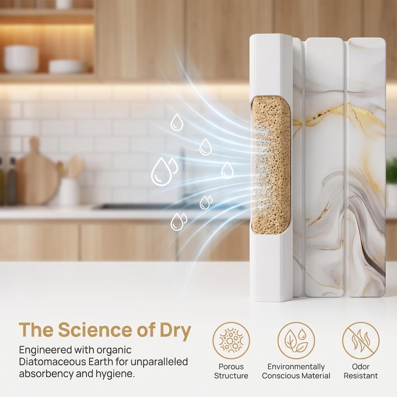 Stone Drying Mat for Kitchen Counter, 2 Pcs Sink Area