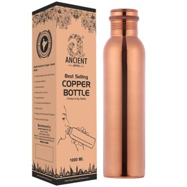 Ancient Impex Pure Copper Water Bottle | Seamless Leakproof Ayurvedic Water Bottle 1000 ML