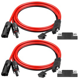 Kimbluth 2PCS 10AWG Solar Panel to SAE Adapter Cable 3FT SAE Plug Cable PV Solar Extension Wire with SAE Polarity Reverse Adapter for Car RV Caravan Solar Panel Battery Charger