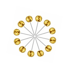 Pack of 100 Round Plastic Head Push Pins Head Push Pins Map Tacks Drawing Pins Map Pins for Pin Board Thumb Tacks (Golden)