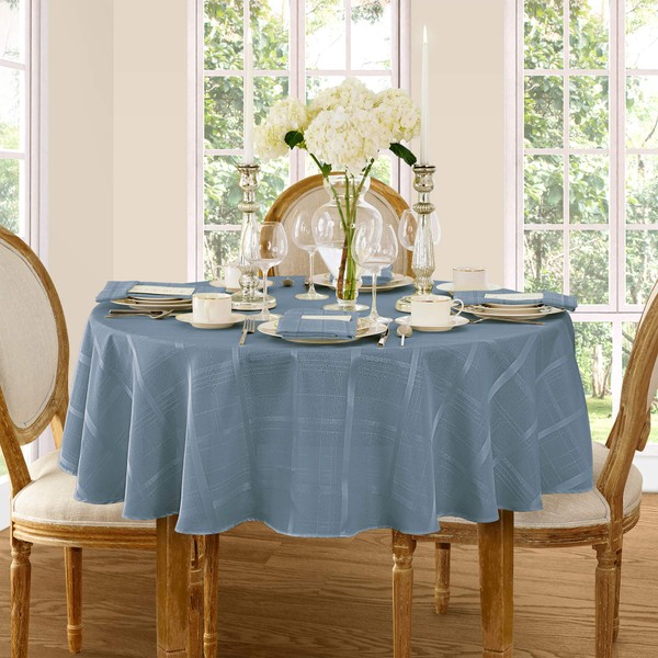 Newbridge 60 x 84 Inch Oval Fabric Tablecloth, Elegance Plaid,