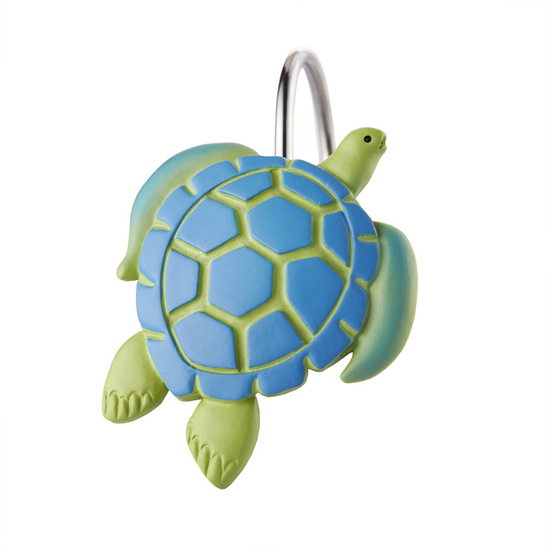SKL Home Watercolor Ocean Shower Curtain Hooks (12-Pack), Multi