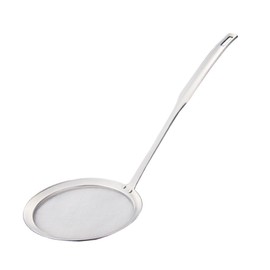 Stainless Steel Fat Skimmer Spoon, Kitchen Fine Mesh Food Strainer and Hot Pot Skimmer with Long Handle for Skimming, Cooking, Frying, Grease, Gravy and Foam (5.5")