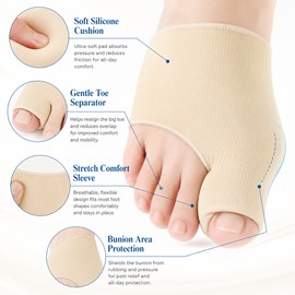 Silicone Toe Separator Sleeve for Foot Comfort – Bunion Cushion Spacer for Daily Shoe & Pedicure Support