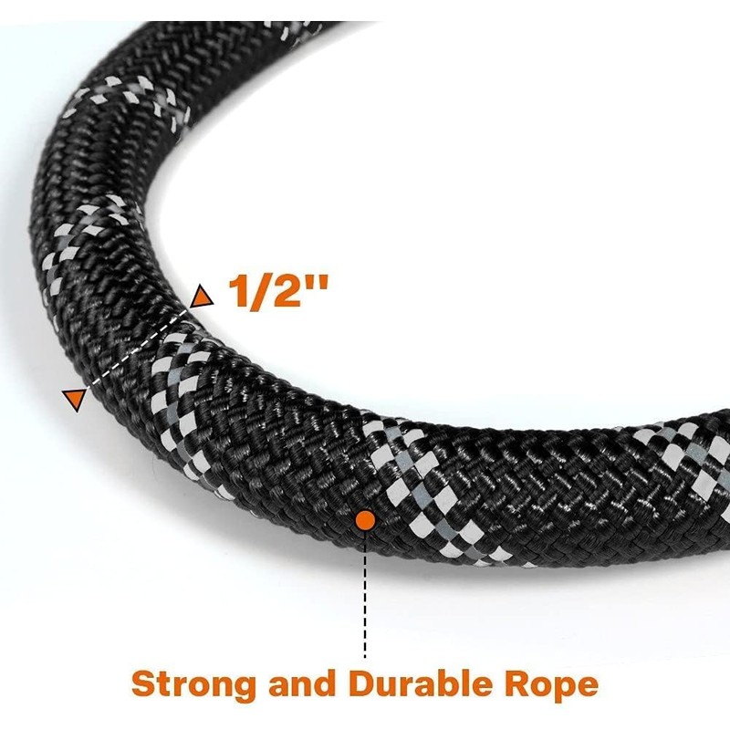 CatchU Durable Dog Leash with Hook, Reflective Design for Night