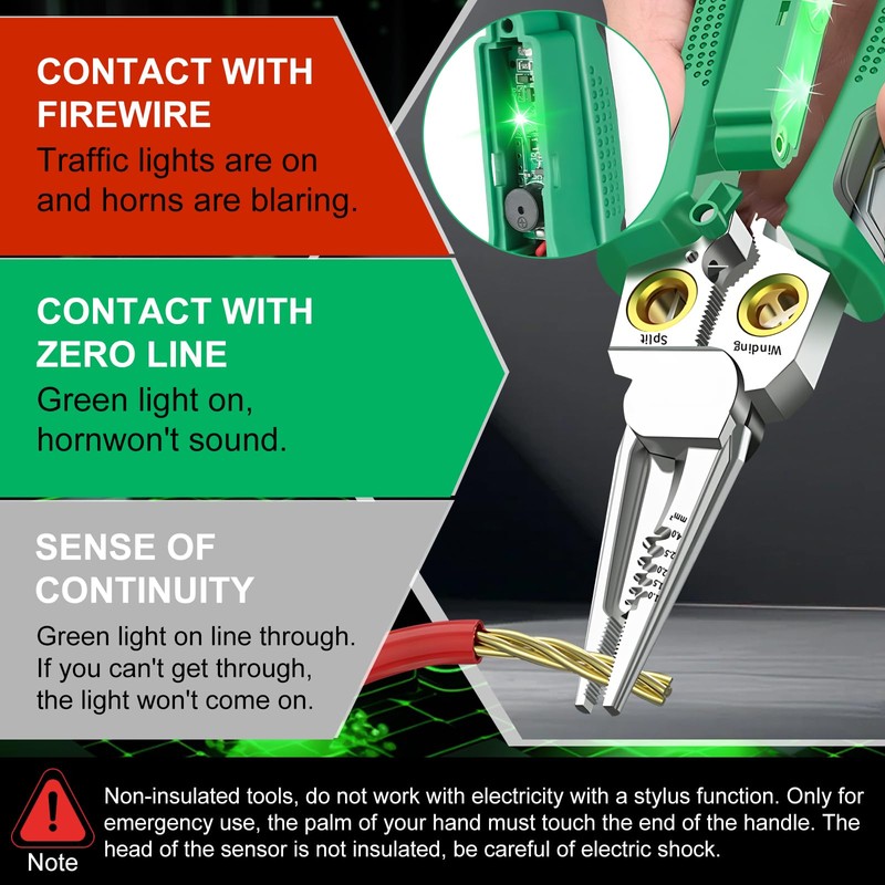 8 in 1 Wire Stripper with Voltage Tester, Multi-function Cutting