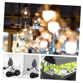 6-Pair 1/8 Inch Adjustable Grow Light Hanger, Heavy Duty Rope Hanger with Reinforced Metal Gears, 8Ft. Long and 150 lbs Weight Capacity Rope for Grow Light, Inline Fan, Filters