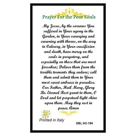 Prayer for The Poor Souls in Purgatory Prayer Card Blessed by Pope Francis