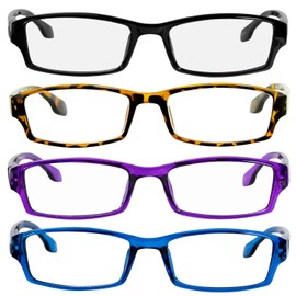 TruVision Readers - 9501HP - 4pk -Black Tortoise Purple Blue - +1.50