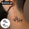 King and Queen Semi Permanent Tattoos Realistic Fake Tattoo Waterproof