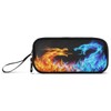 Big Capacity Pencil Case Abstract Cool Dragon Fire 3 Compartment