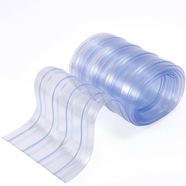 Plastic Vinyl Replacement Strip Curtain 8' x 8", PVC Strip Door Curtain Commercial for Walk-in Freezers, Pet House, Warehouse Doors - Single Strip - Clear