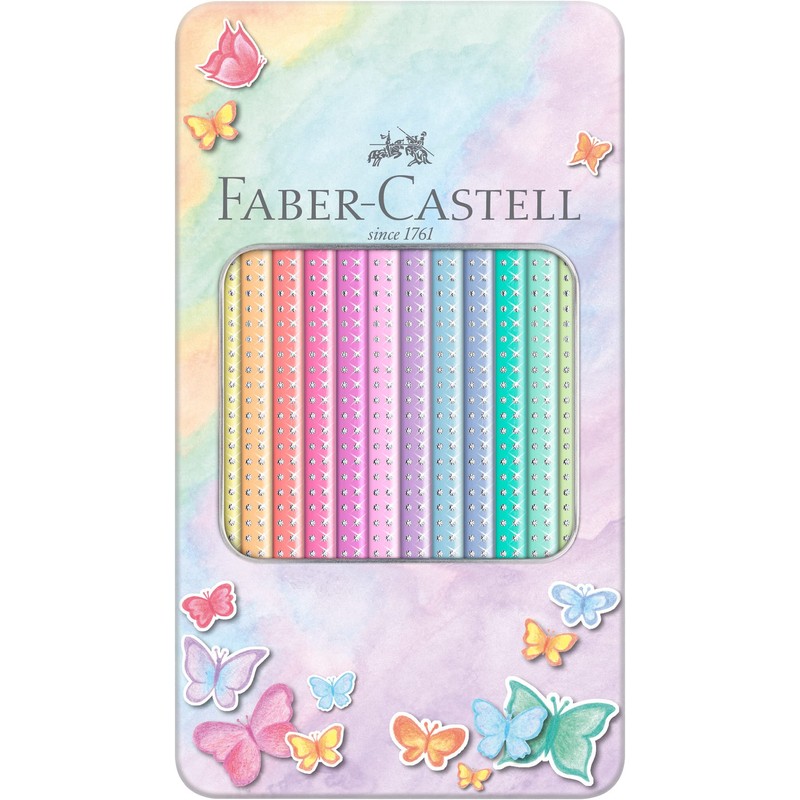 Faber Castell Colouring Pencils Sparkle Pastel Pack of 12 Metal