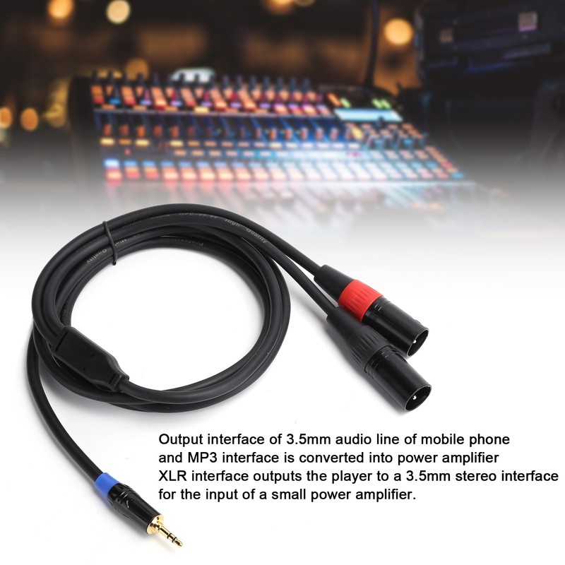3.5mm Male to 2 XLR Male Cable Audio Line Cable