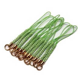 Rayon Can (Gold Plated) Netsuke String Set of 10 for Straps, Netting Cord, Amulet (Pastel Green)