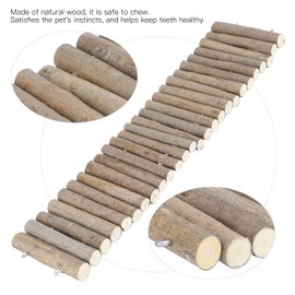 Hamster Wooden Bridge, Flexible Wood Hideout, Door Fence, Standing Climbing, Cage Accessories for, Mice, Gerbil, Chinchilla Chew Toys Habitat Decor(40CM)