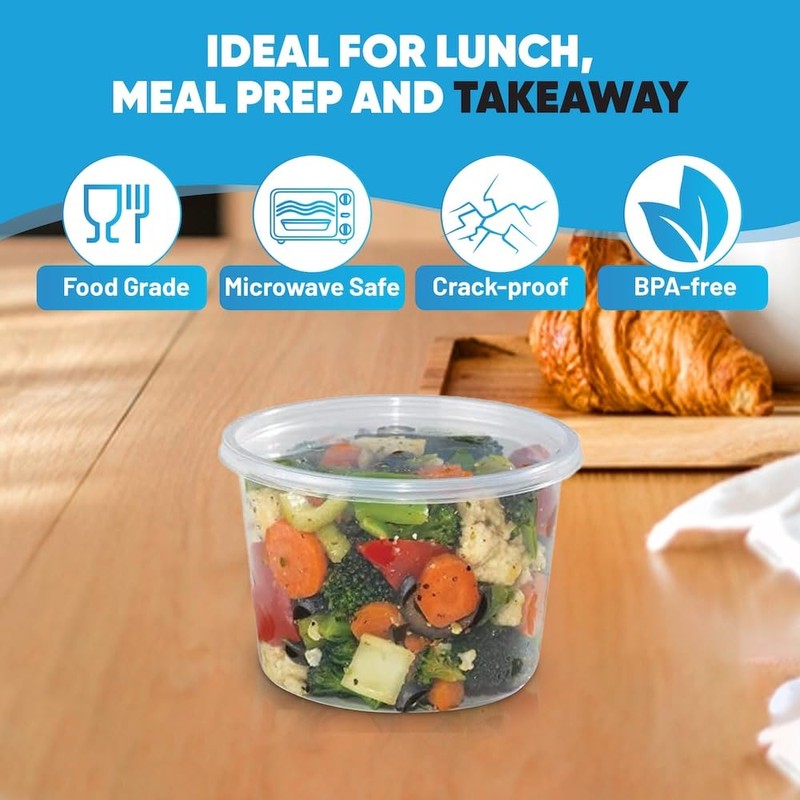 Concept4u Reusable Plastic Pots *CHOOSE YOUR SIZE* | Round Food