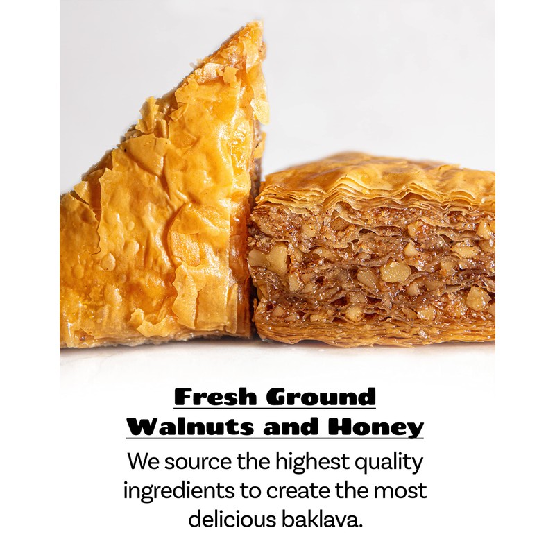 Bakluva 16-Piece Baklava Pastry Dessert Gift Box - (16) Large