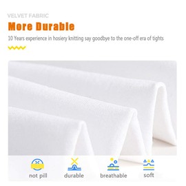 DIPUG Ballet Tights for Girls Dance Tights Toddler Ballet Tights Thick Soft Footed White Kids Ballet Tights, Size 5-8 Years, 1 Pack