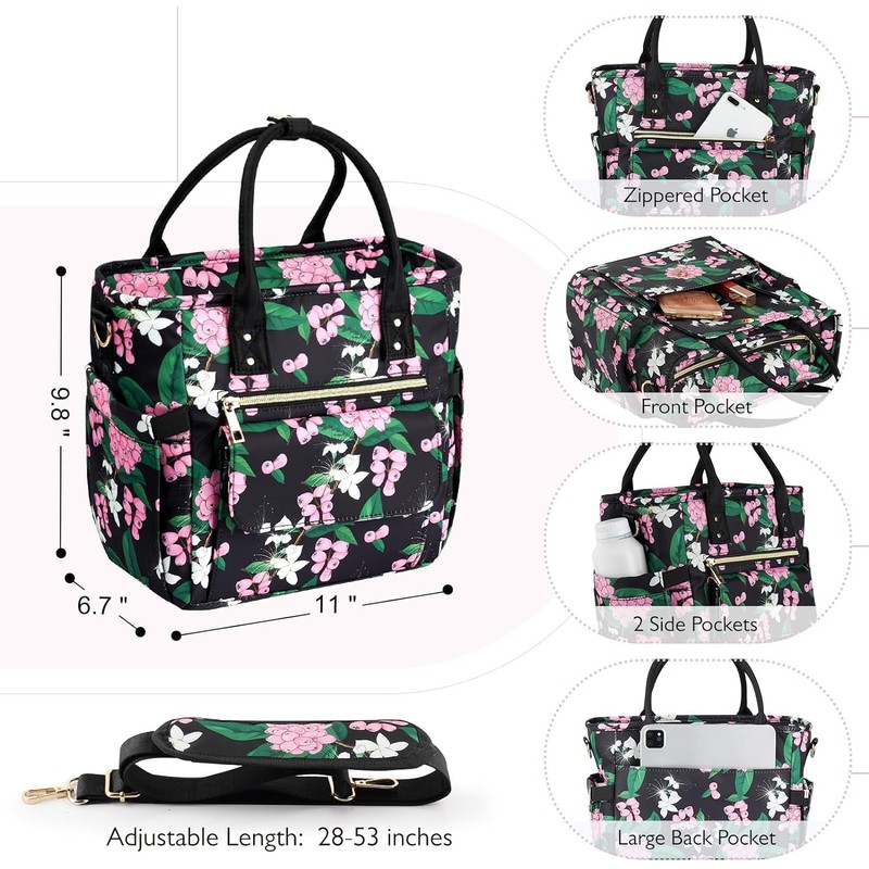 GLORIEROO® ️ デラックスランチバッグ レディース - 漏れ防止 断熱ランチボックス 女性用 濡れ防止 マルチポケット