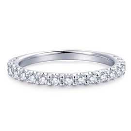 CGSRING 2.5mm Moissanite Wedding Bands, Moissanite Rings for Women Sterling Silver, Eternity Bands for Women (7)