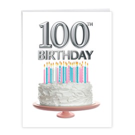 The Best Card Company - 100th Birthday Card with Envelope (8.5 x 11 Inch) - 100 Years Old, Big Stationery Birthday Greeting - Big Day Milestones 100 J7060LMBG