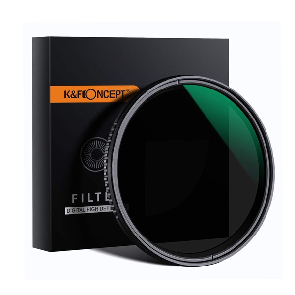 K&F Concept バリアブル NDフィルター 可変式ND 減光範囲 ND8~ND2000 撥水マルチコーティング 薄枠設計 (国内正規品)
