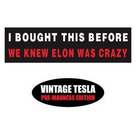 2 Pack Anti Elon Bumper Magnet, I Bought This Before We Knew Elon was Crazy Car Magnetic Sticker, Vintage Pre Madness Edition Removable Magnet for Vehicles