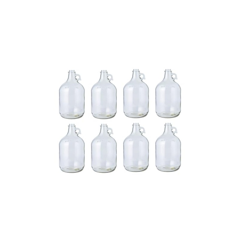 Fastrack 8-Pack 1 Gallon Glass Jug (128 oz) WITHOUT CAPS
