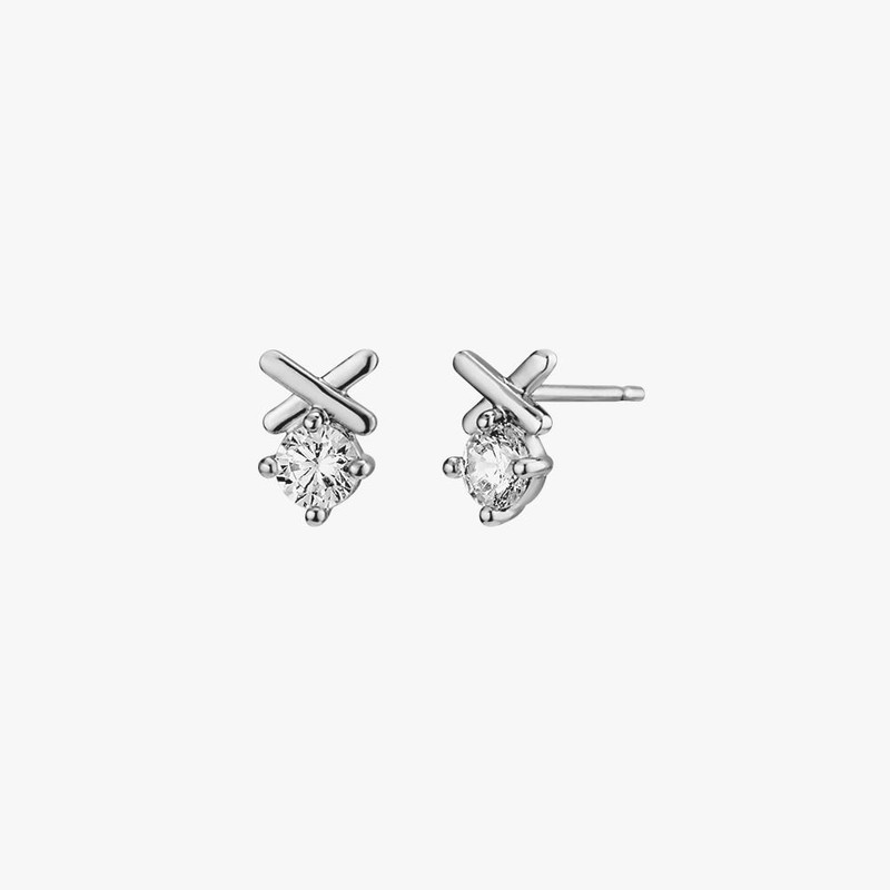 Gold&Deer 14K Goldfield Cross Point Cubic Earrings Yellow Gold /