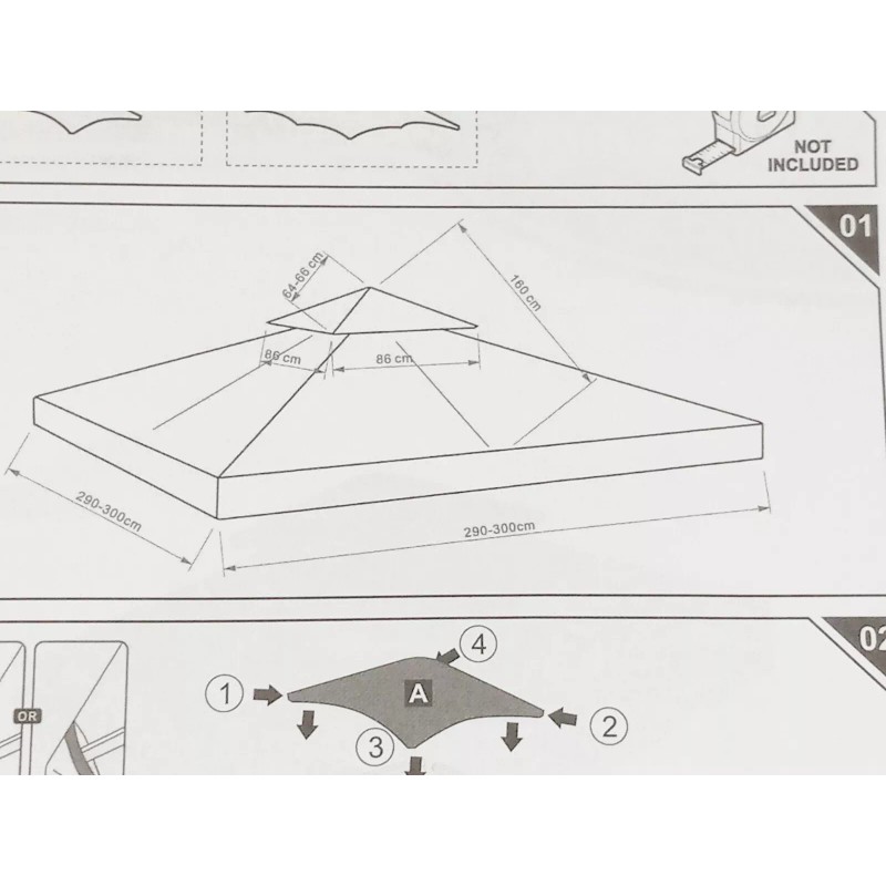 Outsunny Gazebo 2 Tier Canopy Cover Replacement 84C-041 Size 9.84