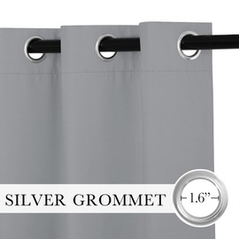 RYB HOME Room Darkening Curtains for Living Room, Energy Smart Privcay Window Curtains Drapes Durable Rustproof Grommet Panels for Bedroom Laundry Room, W42 x L84 inch, Light Grey, Set of 2