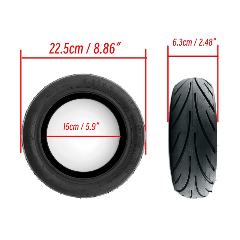 9.5 x 2.3 9.5" Rubber Explosion-proof Tubeless Tire Replacement for