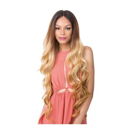 it's a wig! Lace Front XLong Length Wavy Style Human Hair Mix Wig - FRONTAL 360 LACE ADIRA (FF GOLDEN LIGHT CARAMEL)