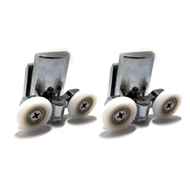2 x Twin Bottom Zinc Alloy Shower Door ROLLERS/Runners/Wheels 23mm wheel