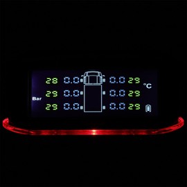 SCITOO RV tire Pressure Sensor Wireless tire Pressure Monitor for RV Tire Pressure Monitoring System 0-198psi 433MHZ Yellow RV TPMS with 6 sensors, LCD Display, Auto Sleep Mode